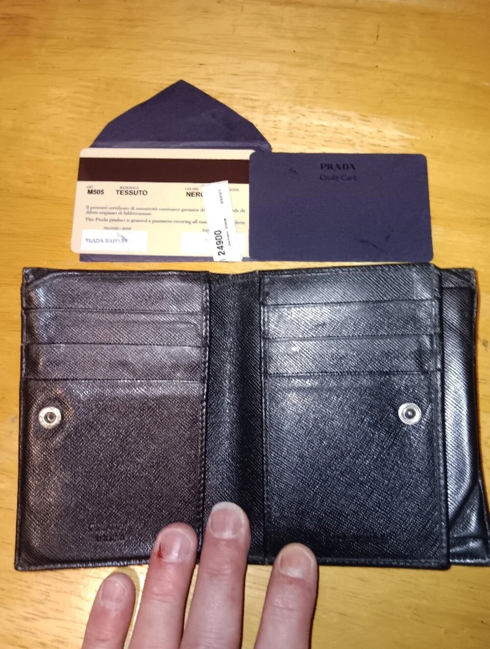 Prada Black Nylon Triangular Logo Wallet